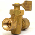 Standard Boat Fuel Line Shut Off - 2 1/8 X 2 Inch Brass 1/2 Inch Hose