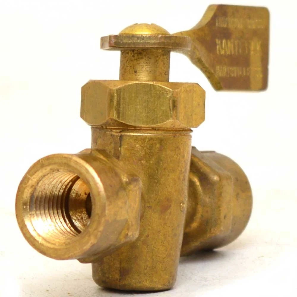 Standard Boat Fuel Line Shut Off - 2 1/8 X 2 Inch Brass 1/2 Inch Hose