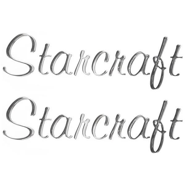 Starcraft Boat Raised Decals - Silver 13 1/2 X 4 Inch (pair)