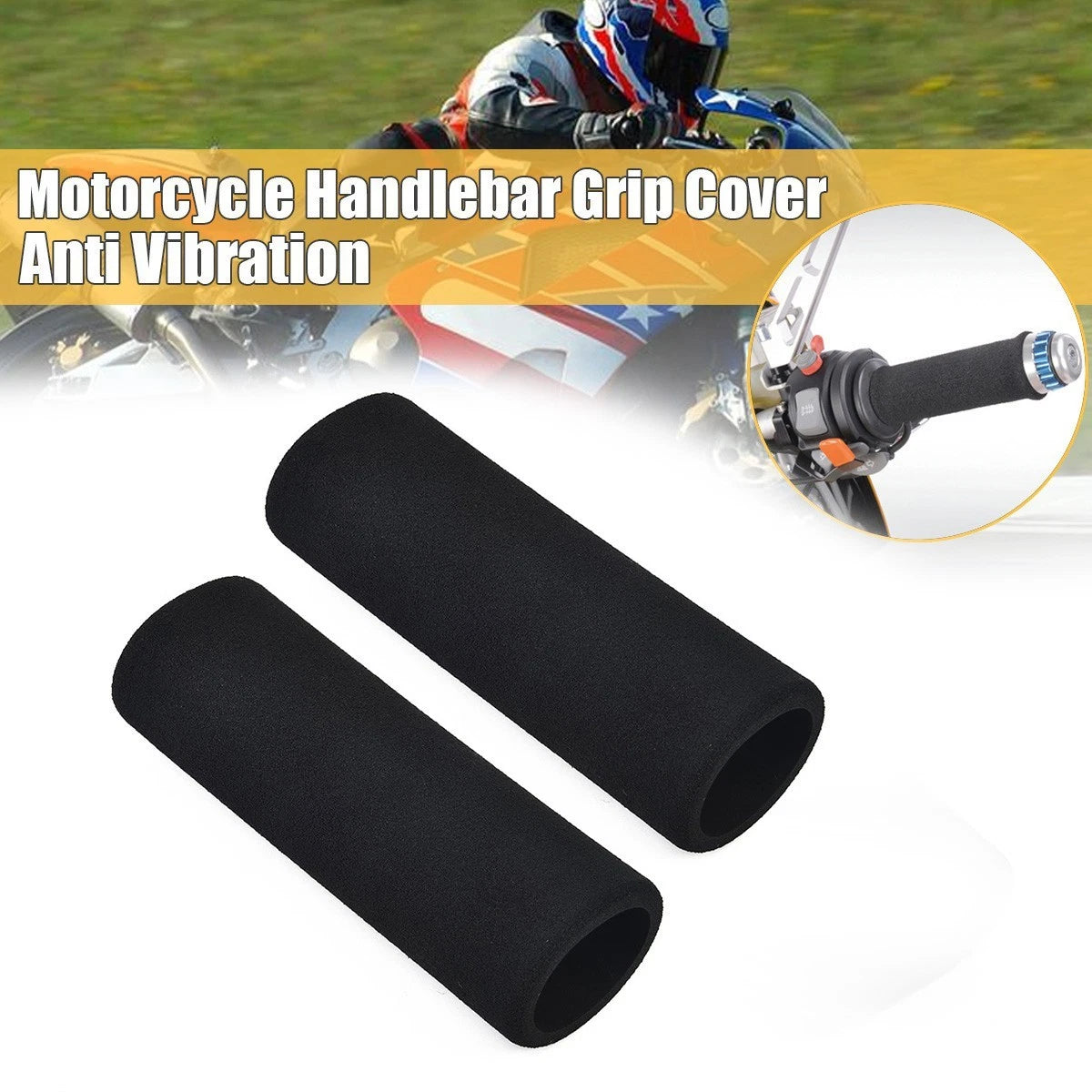 Handle Covers Motorcycle Grip Non-slip for UV Resistant 2pcs Set Anti Vibration