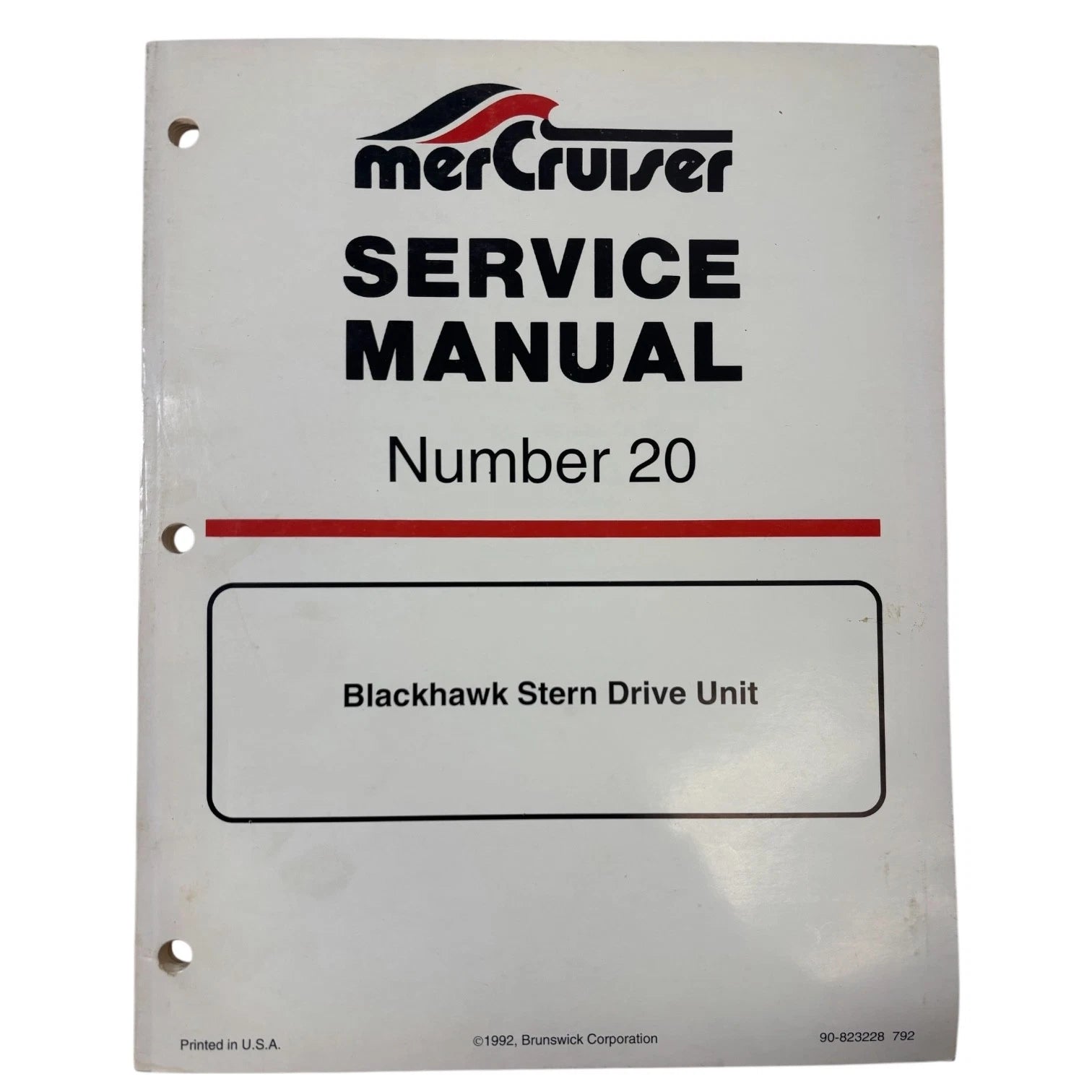MerCruiser 90-823228, Blackhawk Sterndrive Unit Service Manual #20 (1992)