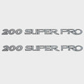 Tracker 200 Super Pro Black - Silver Boat Decals (pair)