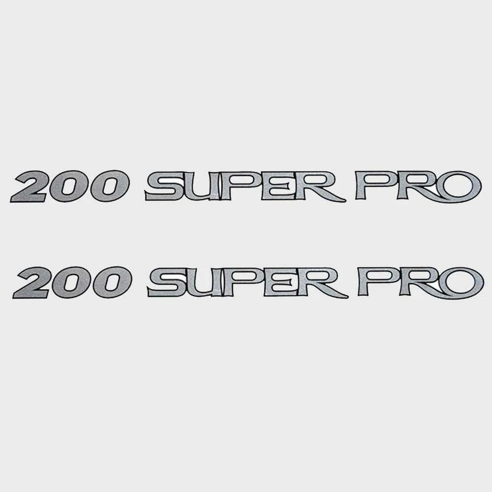 Tracker 200 Super Pro Black - Silver Boat Decals (pair)