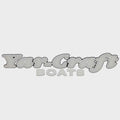 Yar-Craft Boat Raised Brand Decal - White - Silver - Black Sticker
