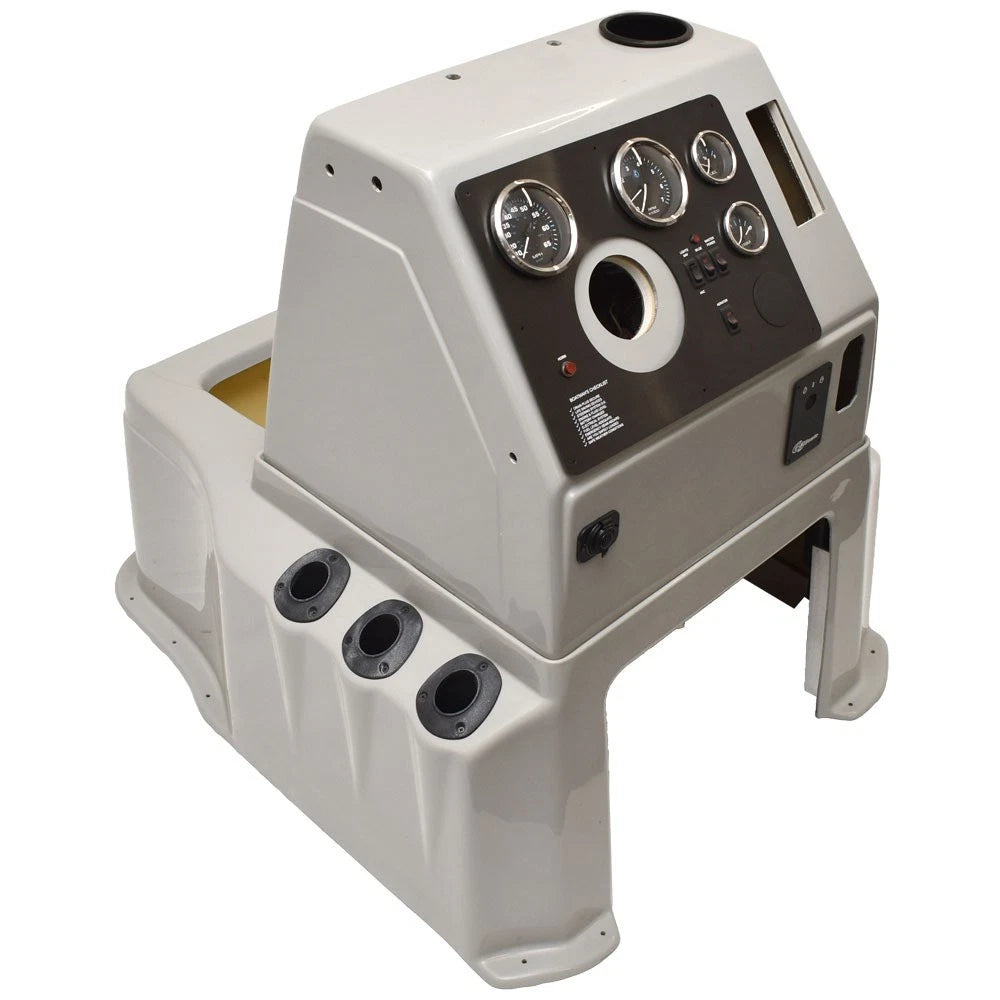 G3 Bay Boat Center Steering Console - Gray with Gauges