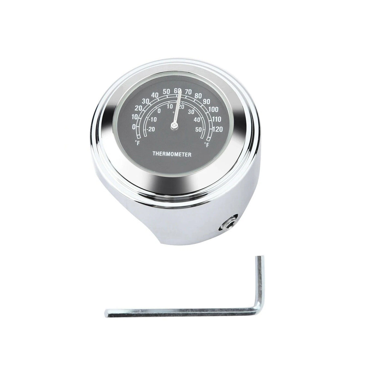 Waterproof Motorcycle Mobike Front Chrome Handlebar Mount Thermometer Luminous D