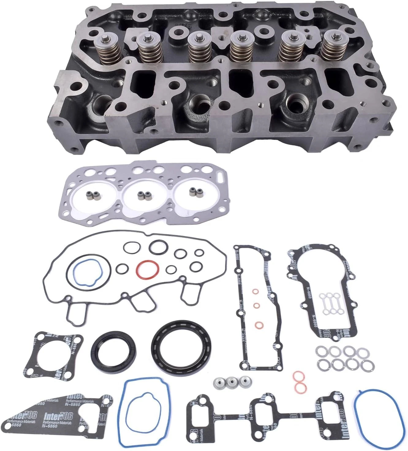 3D76E Engine Complete Cylinder Head with Full Gasket Kit for Komatsu PC20MR-2