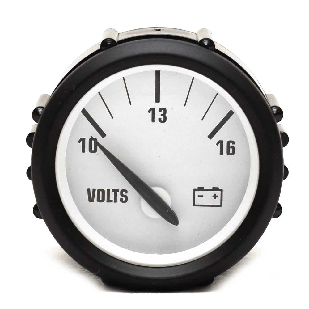 Faria Boat Voltmeter Gauge 0764074 - Black White 2 Inch