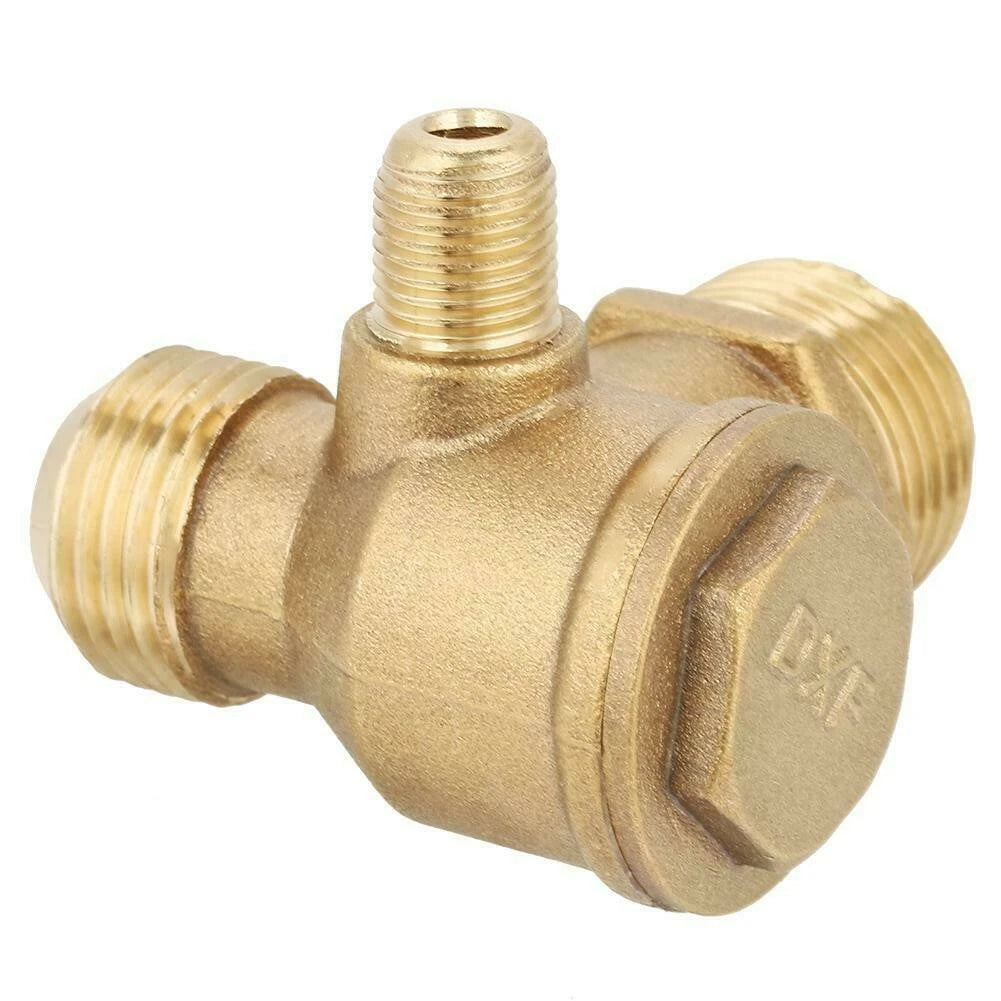 90 Degree Air Compressor Check Valve Brass Check Connector 3-way