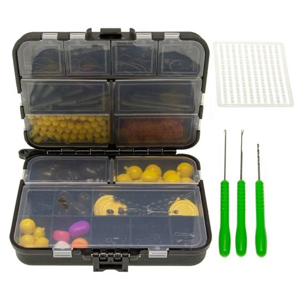 Compact 143pcs Fishing Tackle Set in Box with Essential Carp Accessories