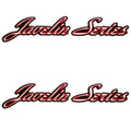 Boat Raised Javelin Series Decals - Black Red Stickers (pair)
