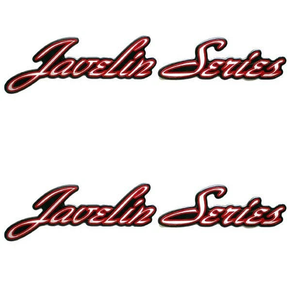 Boat Raised Javelin Series Decals - Black Red Stickers (pair)