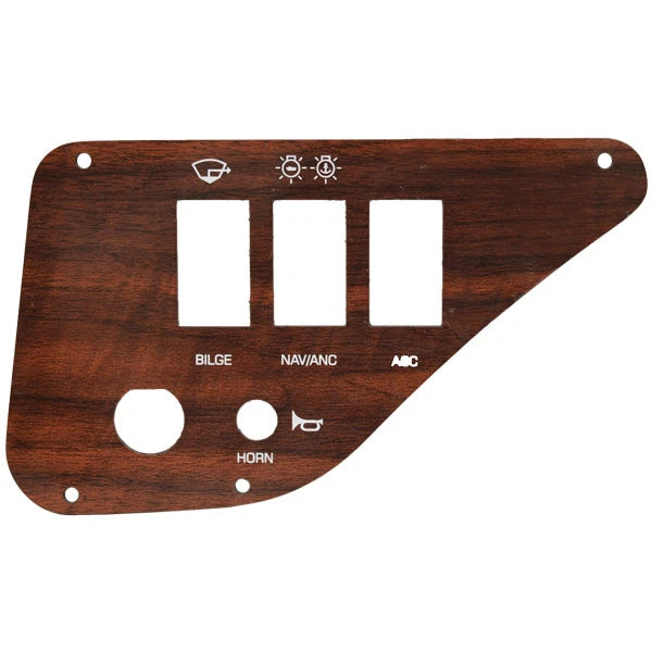 Four Winns Boat Blank Ignition Panel 025-2479 - Woodgrain Aluminum