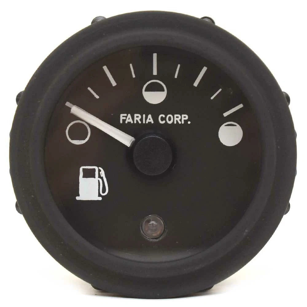 Faria Boat Fuel Level Gauge GEM007B - 2 Inch Euro Black