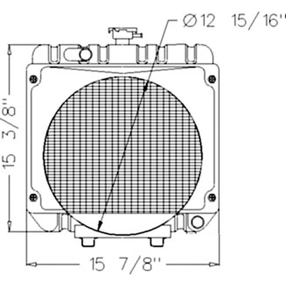 Kubota Compact Tractor Radiator - 12 X 14 1/2 X 2