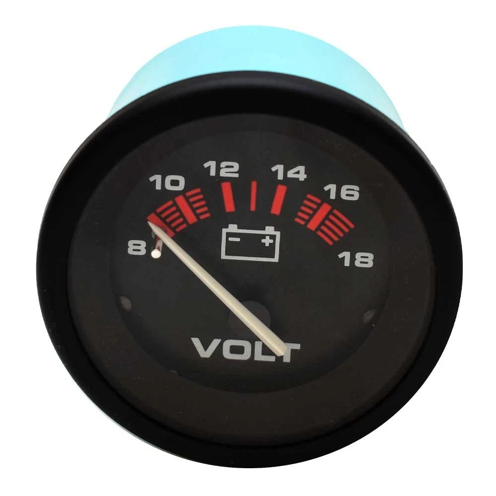 Teleflex Boat Volt Gauge 57901 - 8 - 18V Amega 2 Inch Black