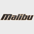 Malibu Boat Raised Decal 5992990 - Geometric Black - Orange Sticker