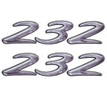 Rinker 232 OEM Plum - White - Black 5 3/4 X 1 1/4 Inch Vinyl Boat Decal Pair