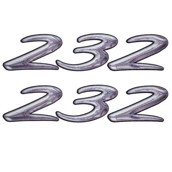 Rinker 232 OEM Plum - White - Black 5 3/4 X 1 1/4 Inch Vinyl Boat Decal Pair