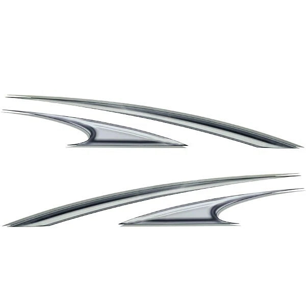 Misty Harbor Boat Graphic Decals 140507-01 - Silver Stickers (set of 4)