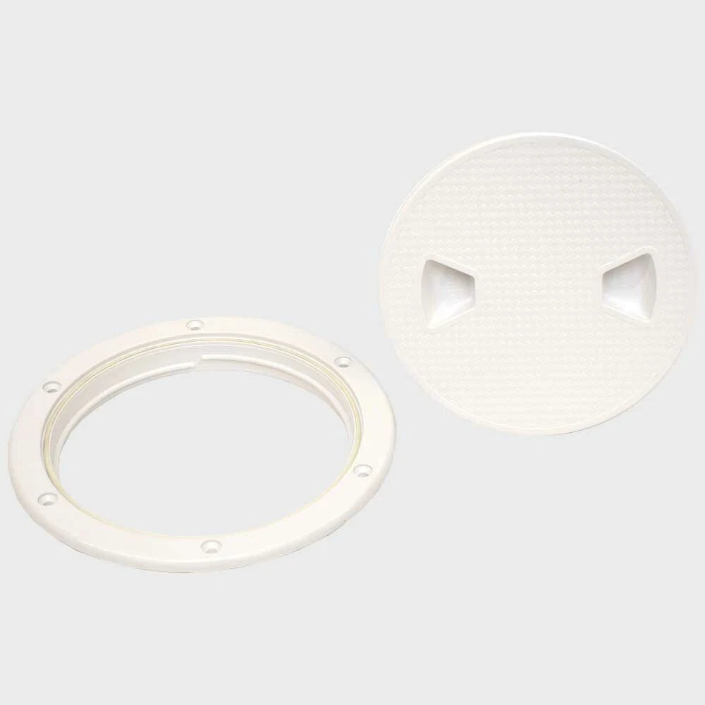 Montara Boat Access Deck Plate - Screw-Out 6 1/2 Inch Gloss White