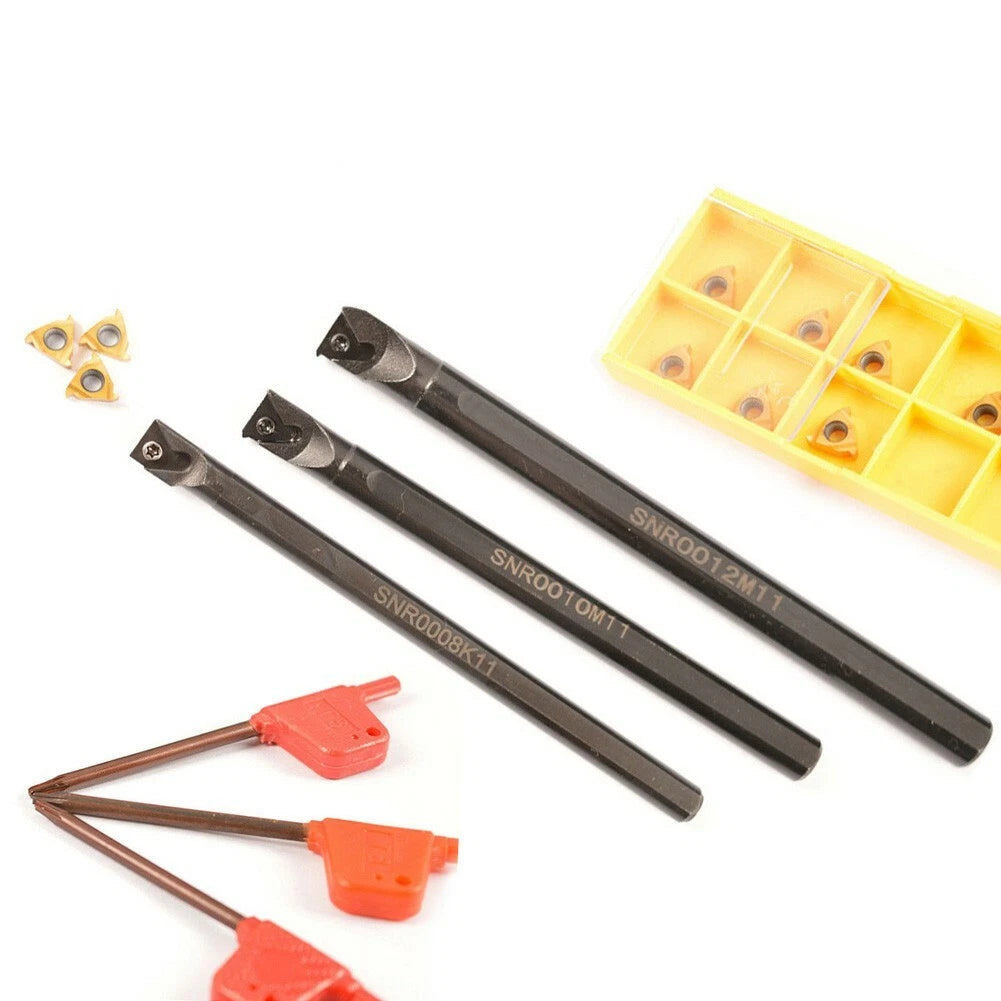 8mm & 10mm & 12mm Internal Thread Turning Tool Holder for 11IR & 10pcs 11IR AG60