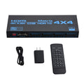 4x4 4 in 4 Out 4K HDMI Matrix Switcher with EDID Extractor & IR Remote Control T
