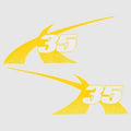 2013 MasterCraft X35 Boat Decal 2966006 - Yellow Stickers (set of 2)