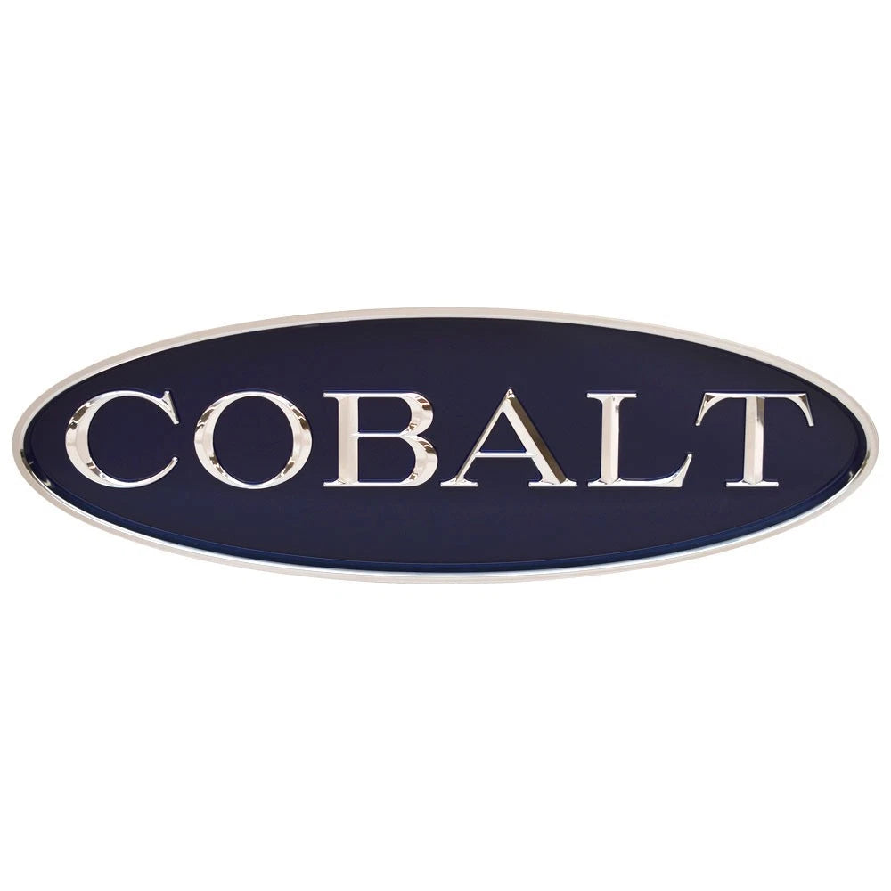 Cobalt Boat Emblem 452998 - 4 1/8 X 12 5/8 Inch Navy - Chrome ABS