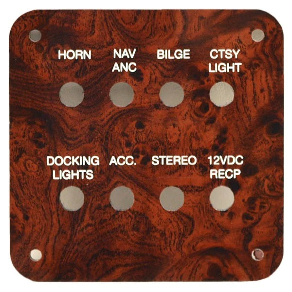 Hurricane Boat Blank Breaker Switch Panel - Fundeck 172 Woodgrain