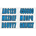 Blue Boat Registration Numbers & Letters 4Pack Custom 3" Boat & Jetski Stickers