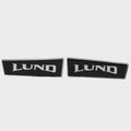 Lund Boat Raised Emblem Decal 2208341 - Sticker Silver Black (set of 2)