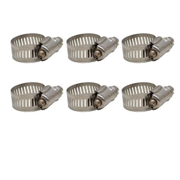 Ideal Boat Hose Clamps - Mastercraft 3/8-1 Inch SS (set of 6)