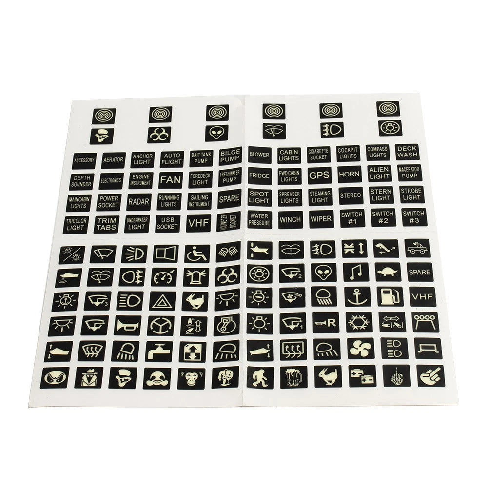 Switch Sticker Labels Decal Label Car Marine 132pcs Accessory Parts Night