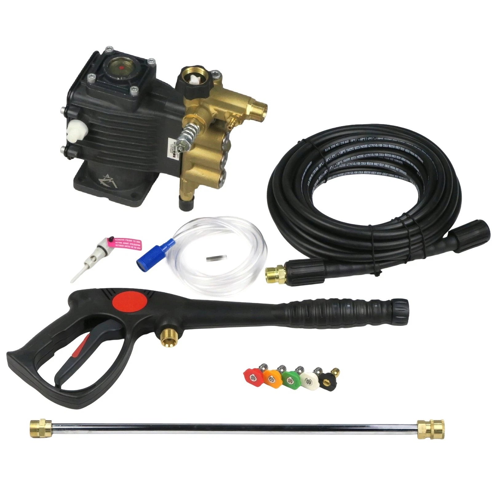 3600 Psi, 3/4" Shaft, Horizontal Triplex Pressure Washer Pump & Deluxe Spray Kit