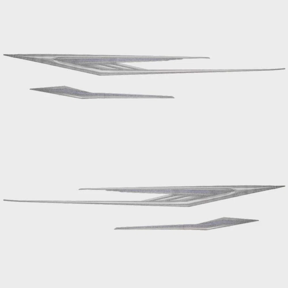 Crestliner Boat Graphic Decals 2201923 - VT Storm/Outlook Silver (4PC)
