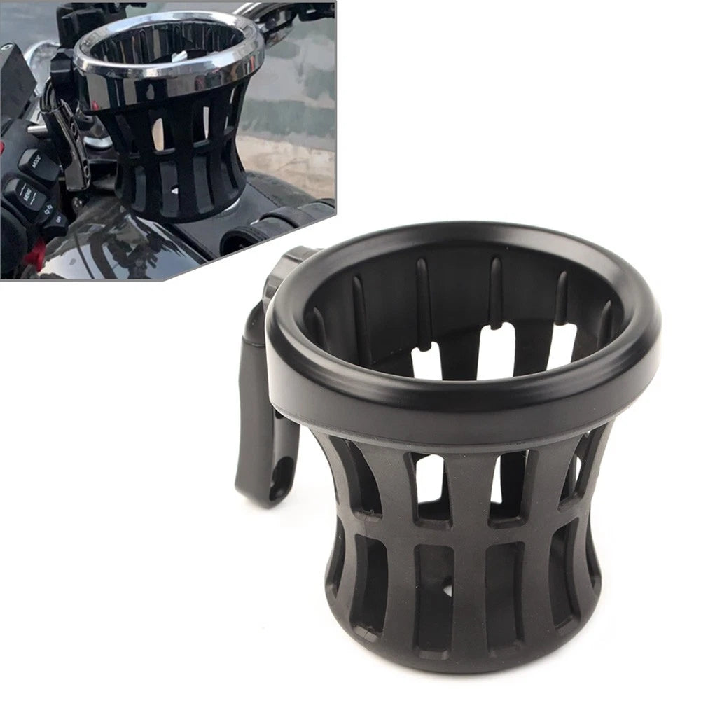 Motorcycle Handlebar Cup Holder Drink Basket Mount Universal Fit Harley Matte