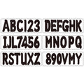 Black 3" Boat Registration Decals A-Z Letters & 0-9 Numbers 4 Sets