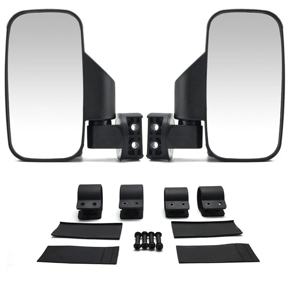 For Polaris Compatible Black Adjustable UTV Side Rear View Mirrors Set
