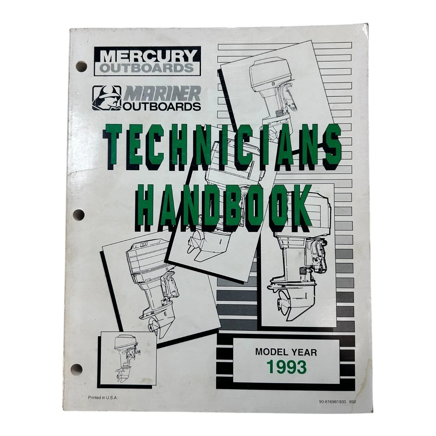 Mercury 90-816981930, Mariner Outboard Technicians Handbook 1993 Manual