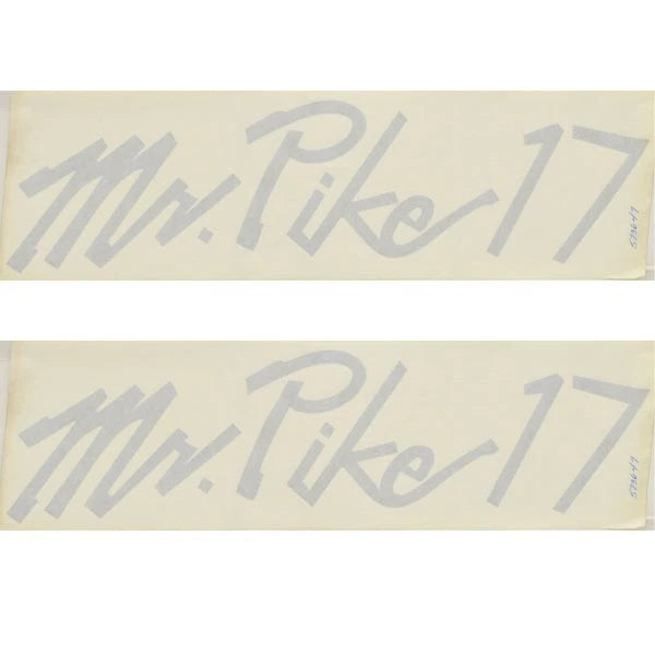 Lund Boat Mr Pike Sticker Decal - 27 1/2 Inch Silver (pair)