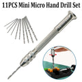 Hand Drill Chuck Hand Drill Tool Silver Tool with 10pcs Drill Aluminum