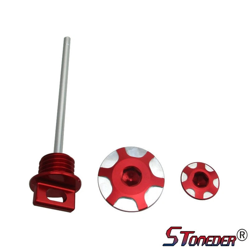 STONEDER CNC Red Engine Plug Kit Dipstick for Honda CRF110F Pit Dirt Bike
