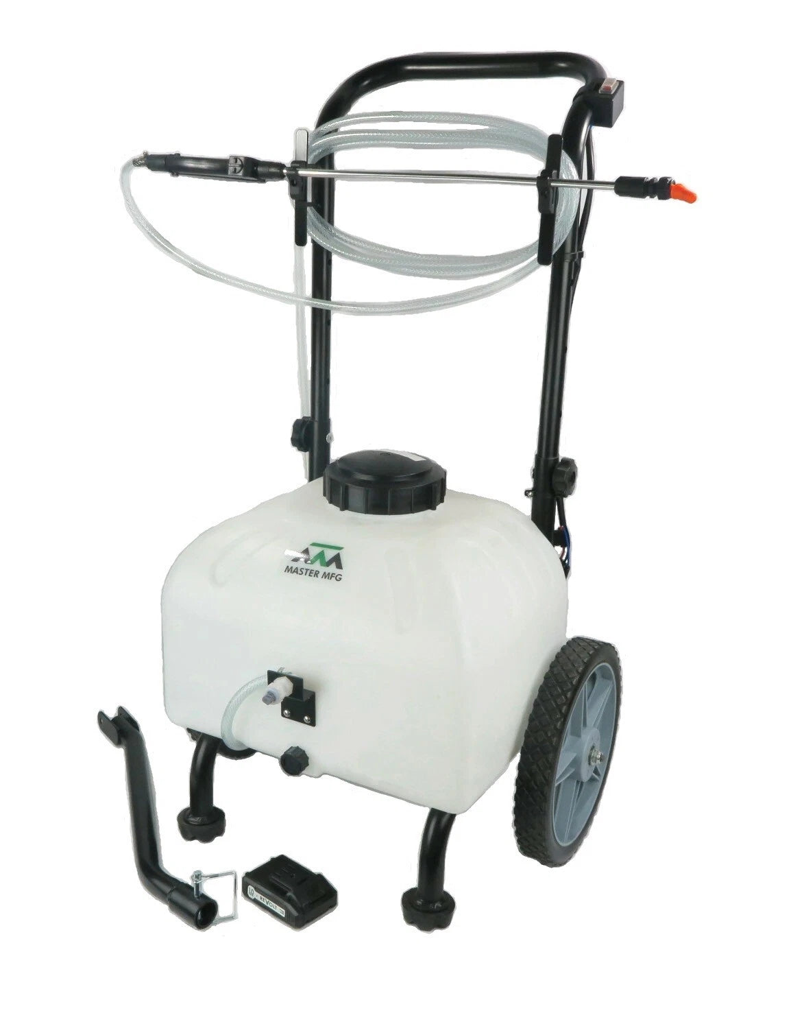 Battery Powered 9 Gallon Cart Sprayer for Hitching to Lawn Mowers, ATVs, & UTVs
