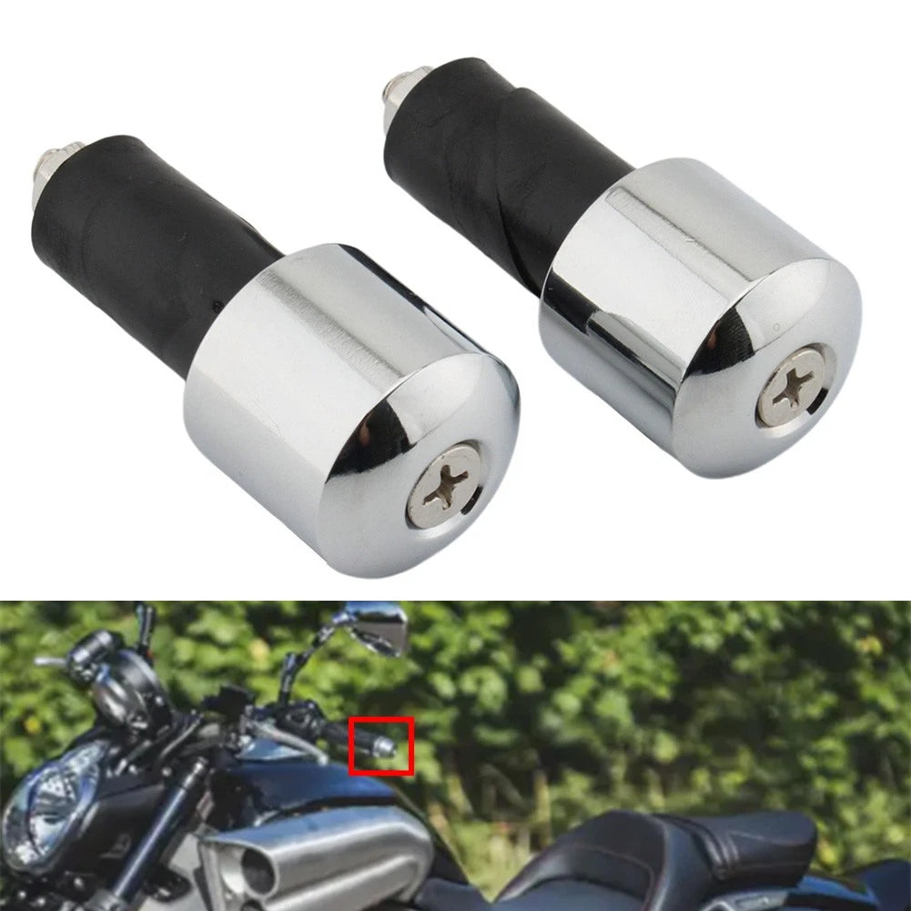 2pcs Motorcycle Chrome Handlebar End Caps for Yamaha VMAX 400 450 500 US