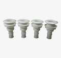 KMI Marine White Plastic Through Hull with Nut 1 1/8'' X 4'' - 4 Pack