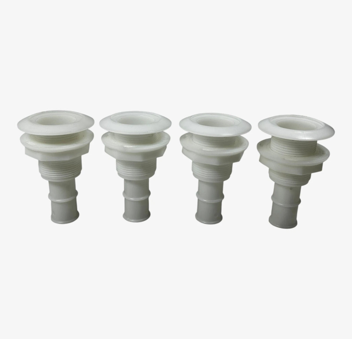 KMI Marine White Plastic Through Hull with Nut 1 1/8'' X 4'' - 4 Pack