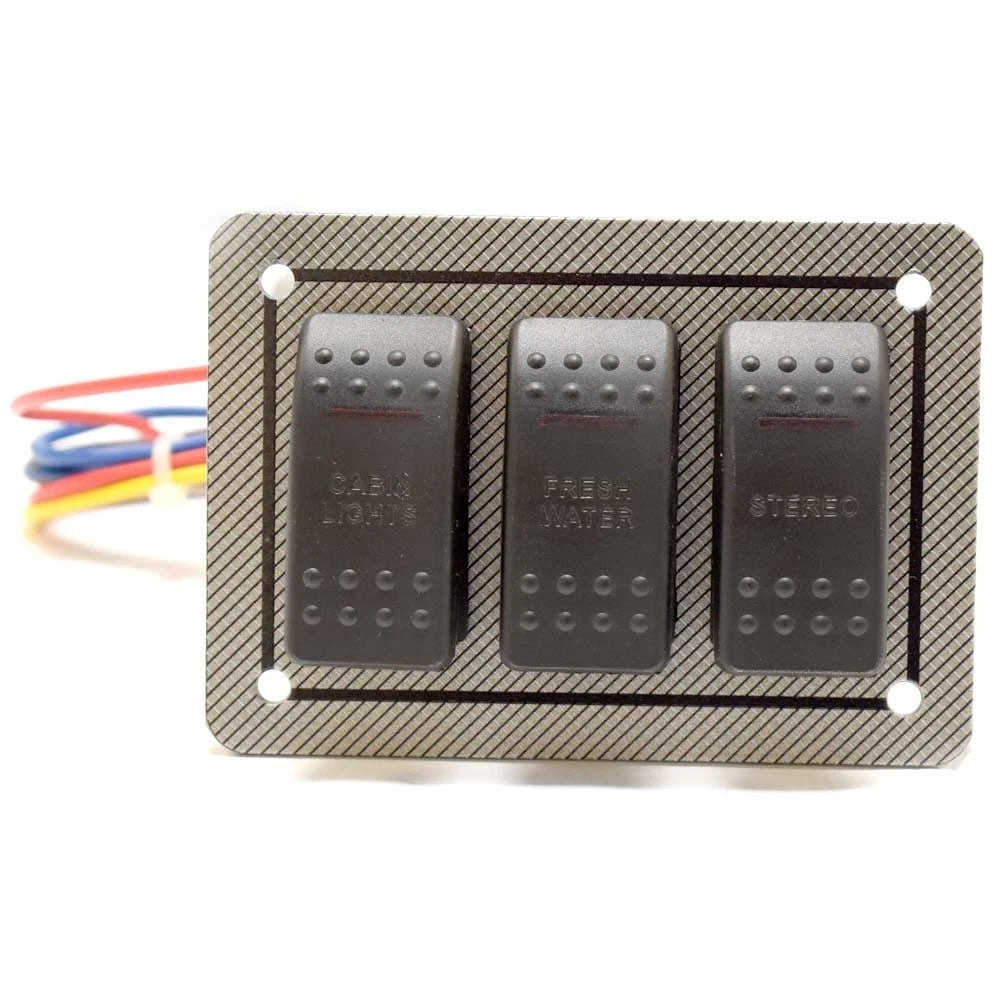 Wellcraft Boat Cabin Switch Panel 025-3973 - 252 Coastal Silver Black