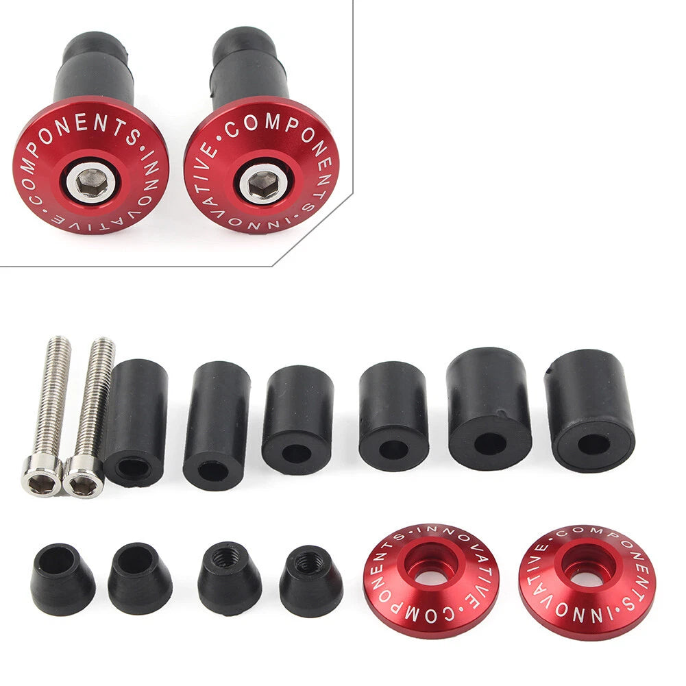 Red Motorcycle 7/8'' Red Handle Bar End Cap Handlebar Grips Cap Plugs Dirt Bike