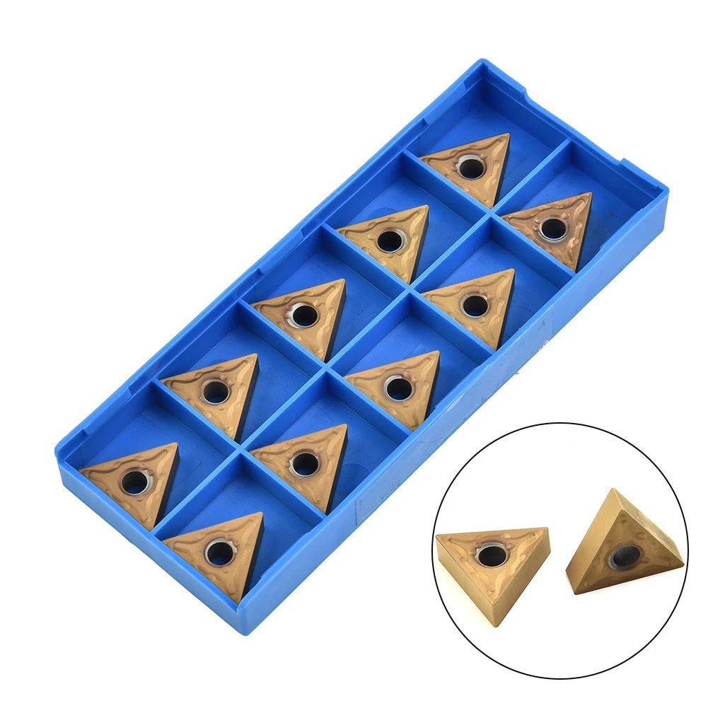 10pcs/Box Golden-Lathe Carbide Triangular Tips Inserts Cutting Tools TNMG 160404